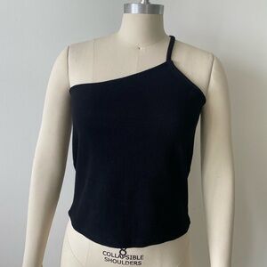 Anthropologie Black Asymmetrical Sleeveless Tank